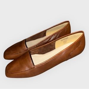 Enzo Angiolini Liberty Tan Leather Slip-On Flats Loafers Size 9